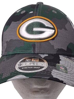Green Bay Packers Cap Hat New Era 9Forty Stretch Snap Back Camo Camouflage NFL